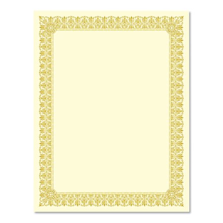 SOUTHWORTH Premium Certificates, 8.5 x 11, Ivory/Gold with Fleur Gold Foil Border, 15PK SOUCTP1V